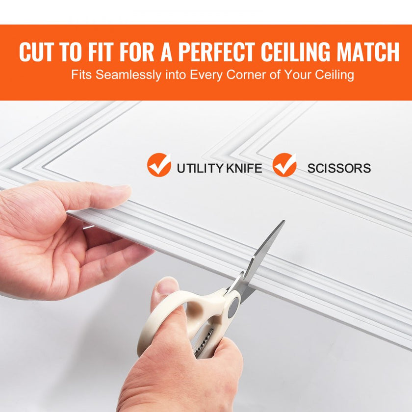 VEVOR Ceiling Tiles 12-Pack 24 x 24 in PVC Easy Installation White Geometric