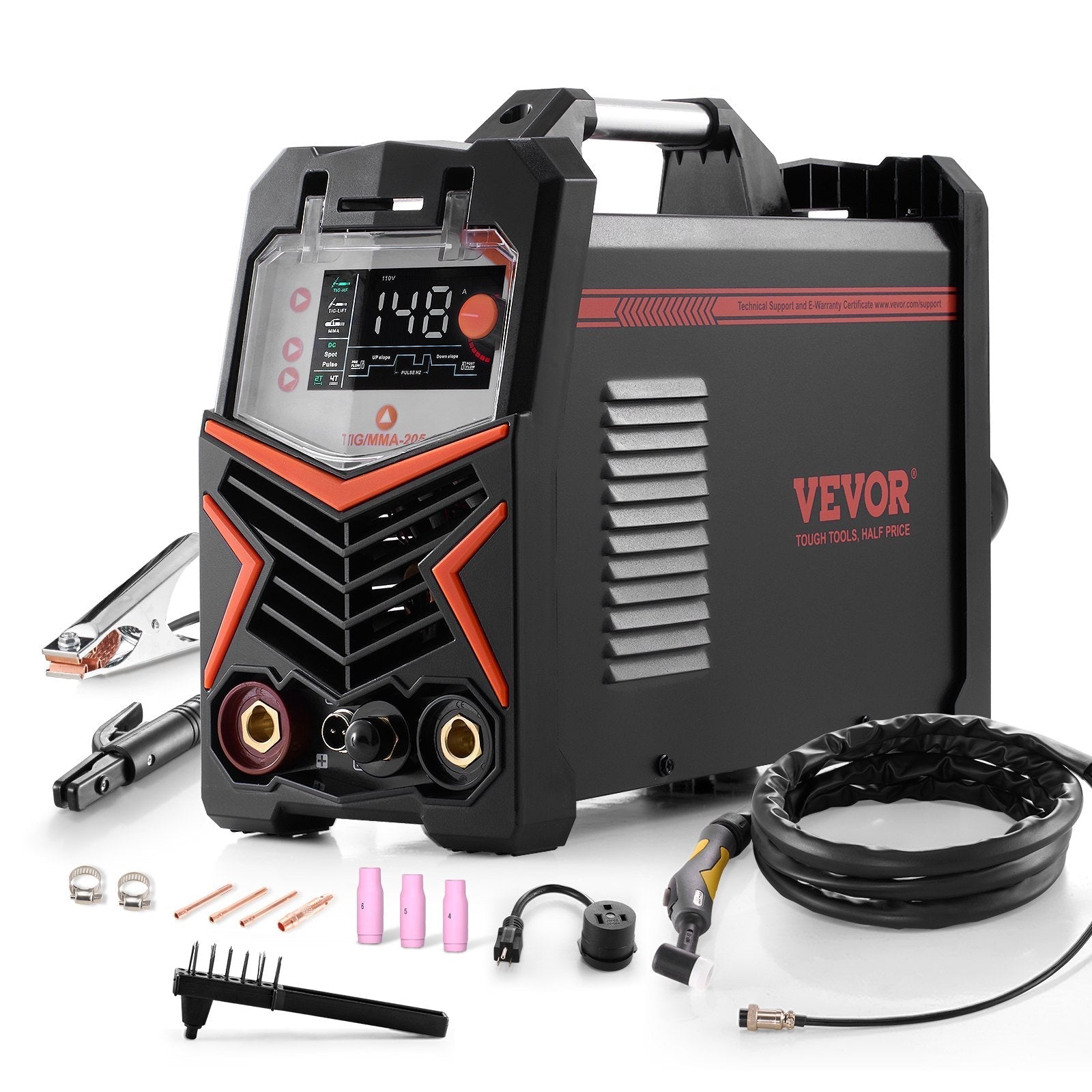VEVOR TIG Welder 3-In-1 Welding Machine Pulse MMA Stick IGBT Inverter LED