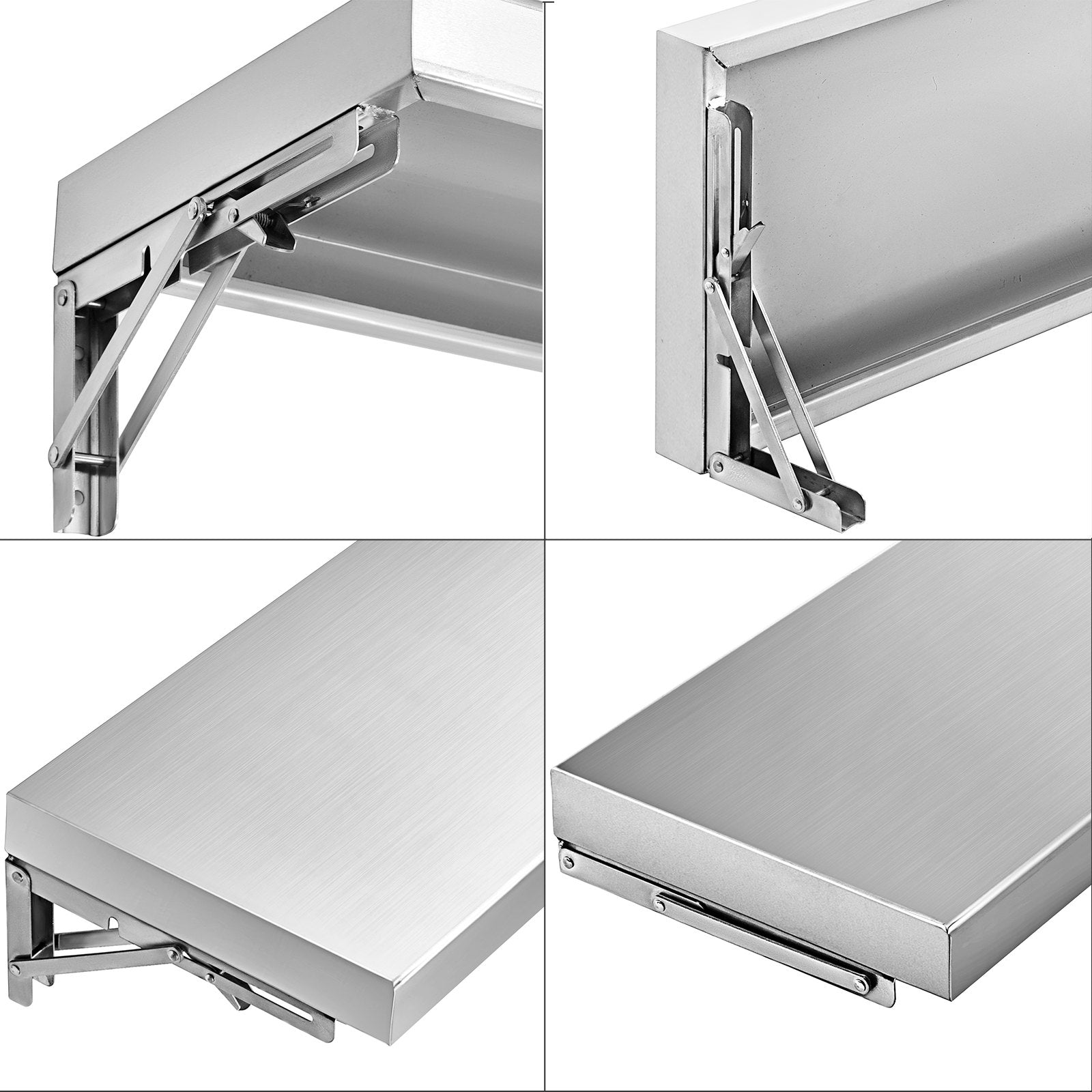 VEVOR 70.9x11.4x1.8 Inch Concession Window Shelf Stainless Steel Drop Down Folding Serving Food Wall Shelf Stand Serving for Concession Trailer Serving Window