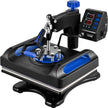 VEVOR Heat Press Machine 12 x 15 Inch 8 in 1 Heat Press Sublimation Machine 360° Rotation Swing Away 8 in 1 Shirt Printing Machine Dual-Tube Heating for DIY T-Shirts Cap & Mugs Blue