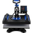 VEVOR Heat Press Machine 12 x 15 Inch 8 in 1 Heat Press Sublimation Machine 360° Rotation Swing Away 8 in 1 Shirt Printing Machine Dual-Tube Heating for DIY T-Shirts Cap & Mugs Blue