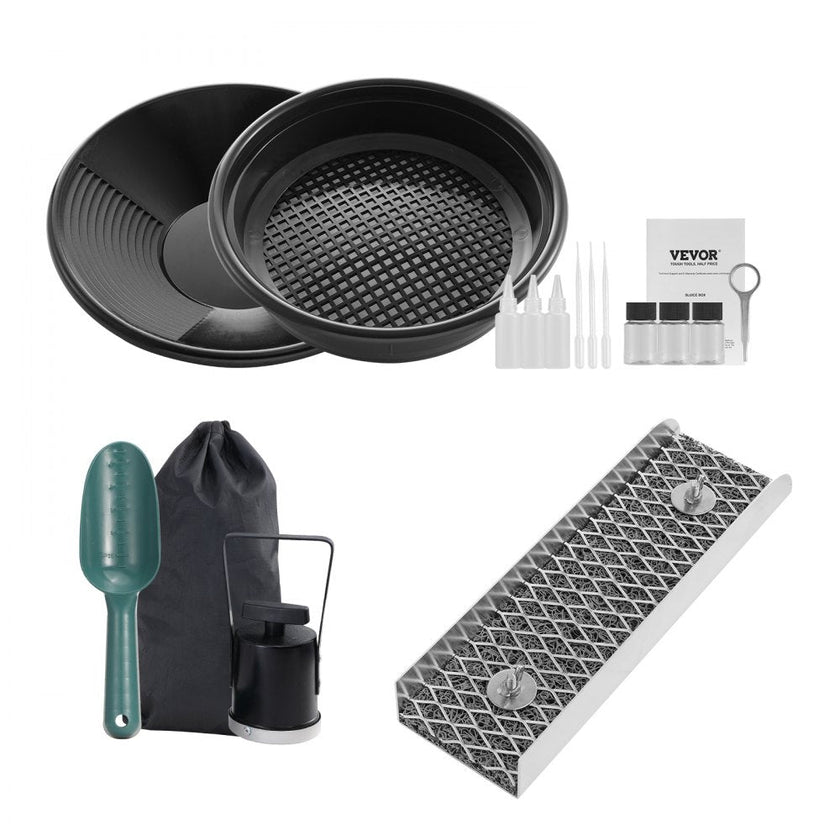 VEVOR Gold Panning Kit With Mini Sluice Box, 12