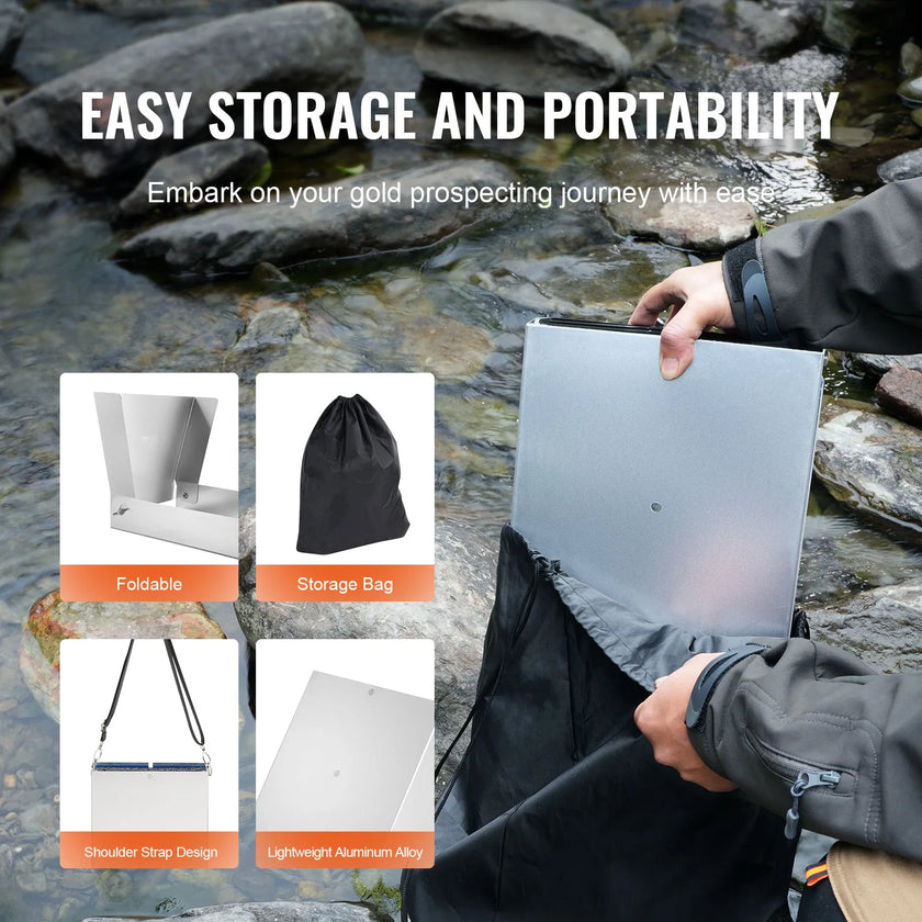 VEVOR Gold Panning Kit With Sluice Box, 50