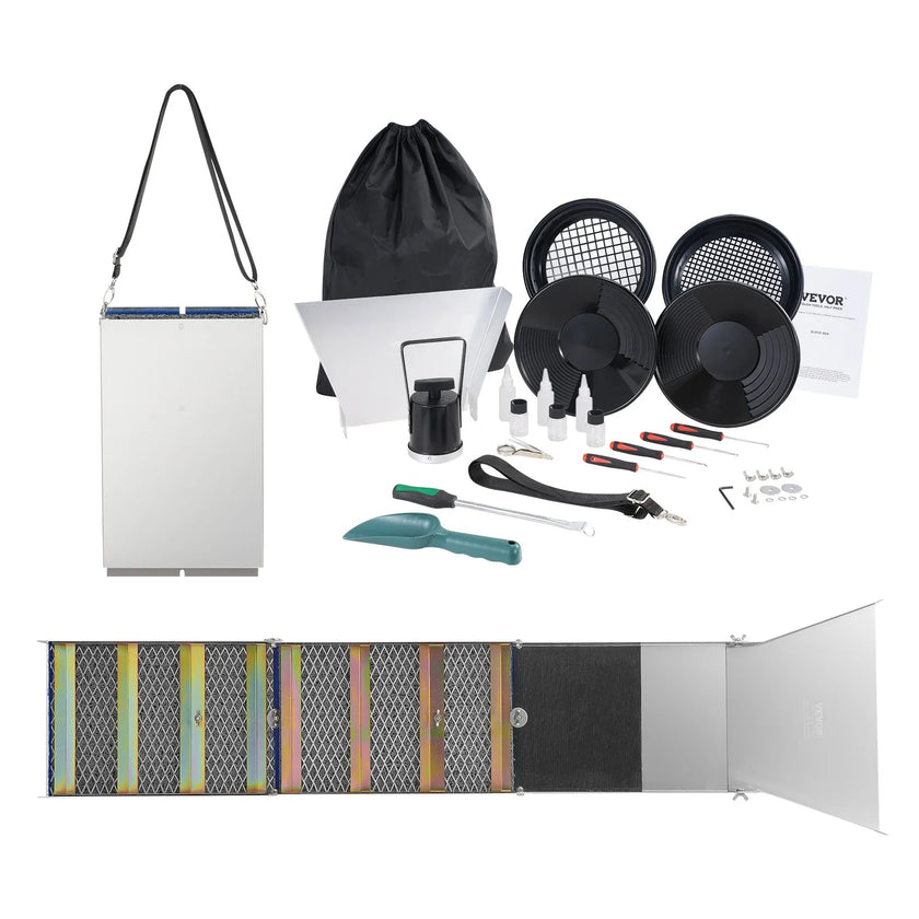 VEVOR Gold Panning Kit With Sluice Box, 50