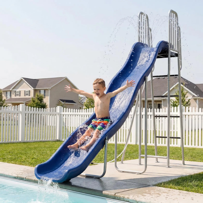 10 ft Outdoor Water Slide for Kids with Sprinkler & Ladder