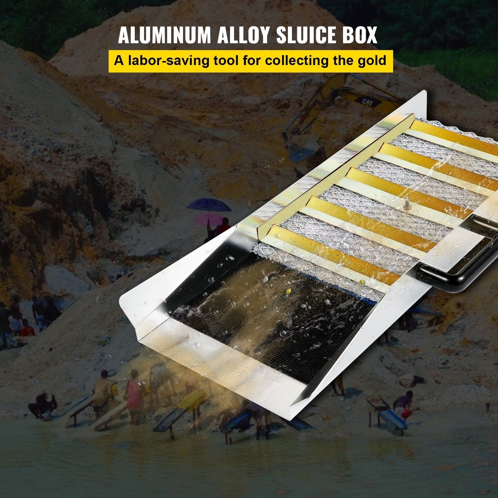 VEVOR Aluminum Alloy Sluice Box, Compact 24