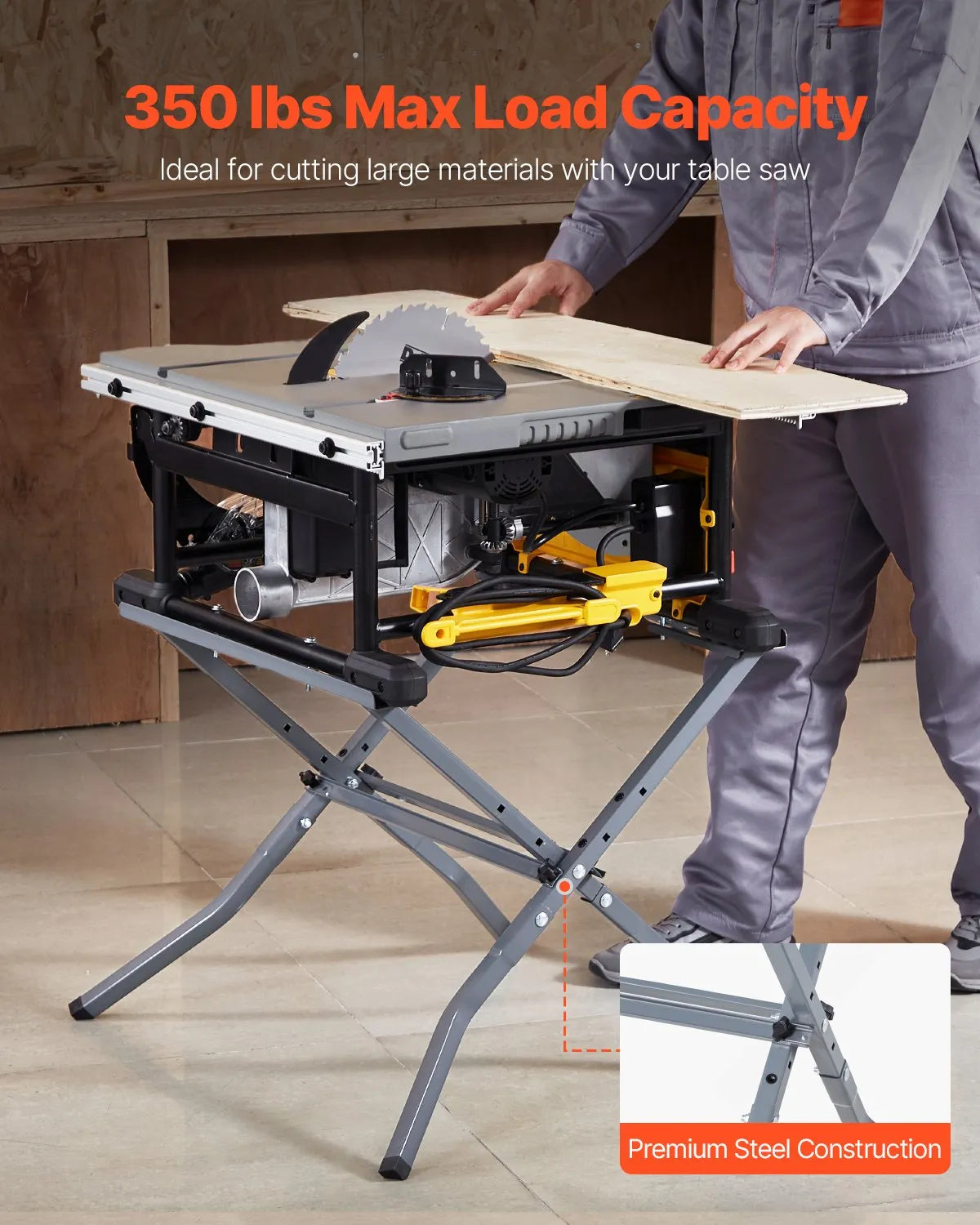 VEVOR Table Saw Folding Stand 350 lbs Load Capacity Portable Table Saw Stand