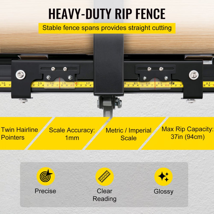 VEVOR Table Saw Fence System, 37