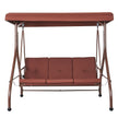 VEVOR 3-Seat Patio Swing Chair, Converting Canopy Swing, Outdoor Patio Porch with Adjustable Canopy, Removable Thick Cushion and Alloy Steel Frame, for Balcony, Backyard, Poolside, Brown
