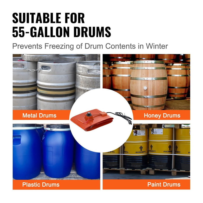 VEVOR 55 Gallon Metal Drum Heater 1200 Watt 10 inch Width, 86-302? Adjustable