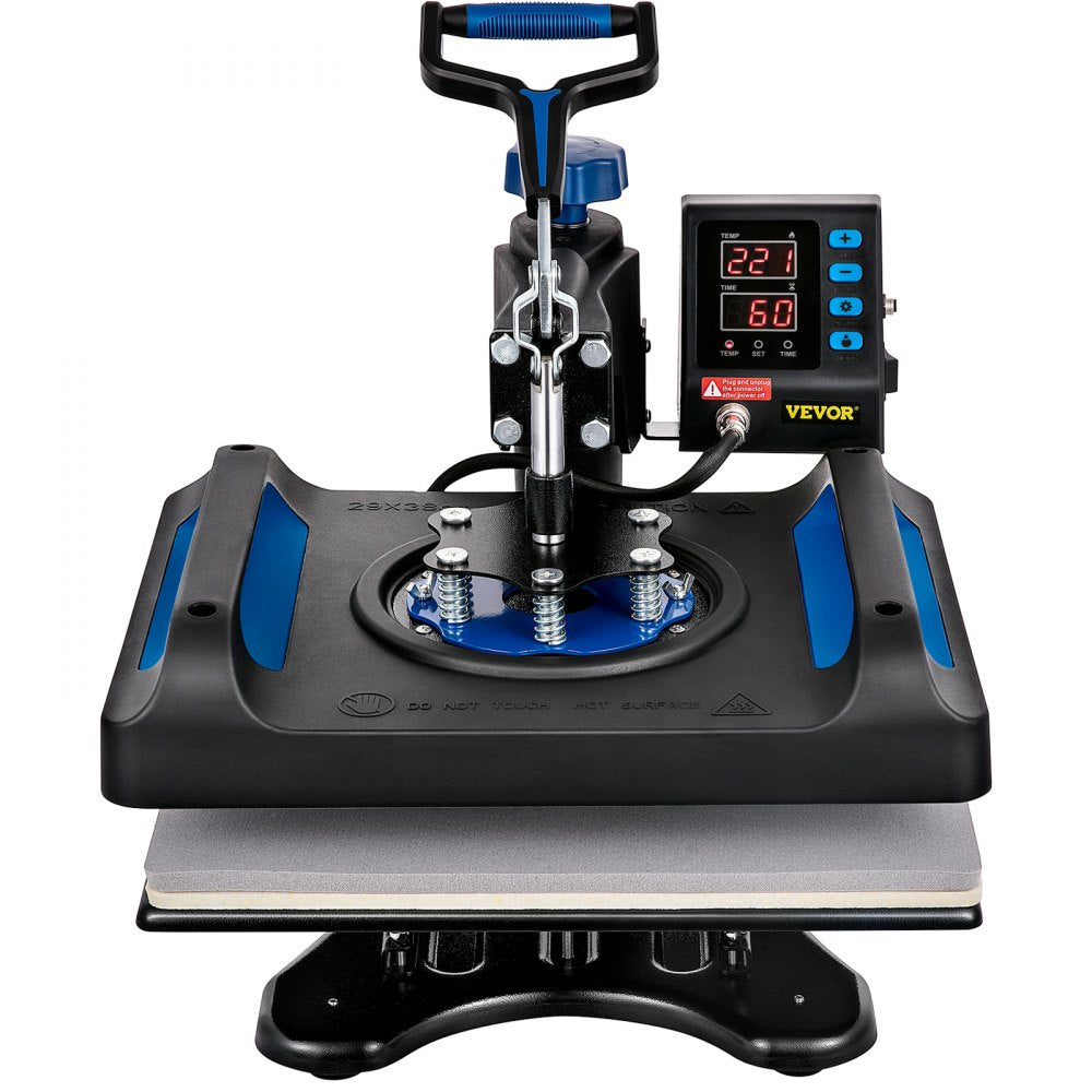 VEVOR Heat Press, 12 x 15inches 800W Heat Press Machine, Sublimation 5 in 1 Combo Sublimation Transfer, Dual Digital Heat Press Transfer, Vinyl Transfer Printer for T Shirts Mugs Caps Plates, Blue