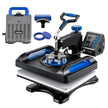 VEVOR Heat Press, 12 x 15inches 800W Heat Press Machine, Sublimation 5 in 1 Combo Sublimation Transfer, Dual Digital Heat Press Transfer, Vinyl Transfer Printer for T Shirts Mugs Caps Plates, Blue