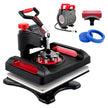 VEVOR Heat Press Machine 12x15, 800W Heat Press for Sublimation 5 in 1 Combo, Dual Digital Heat Press Transfer, Uniform Heat, Anti-Scald Cover, Vinyl Transfer Printer for T Shirts Mug Cap Plate, Red