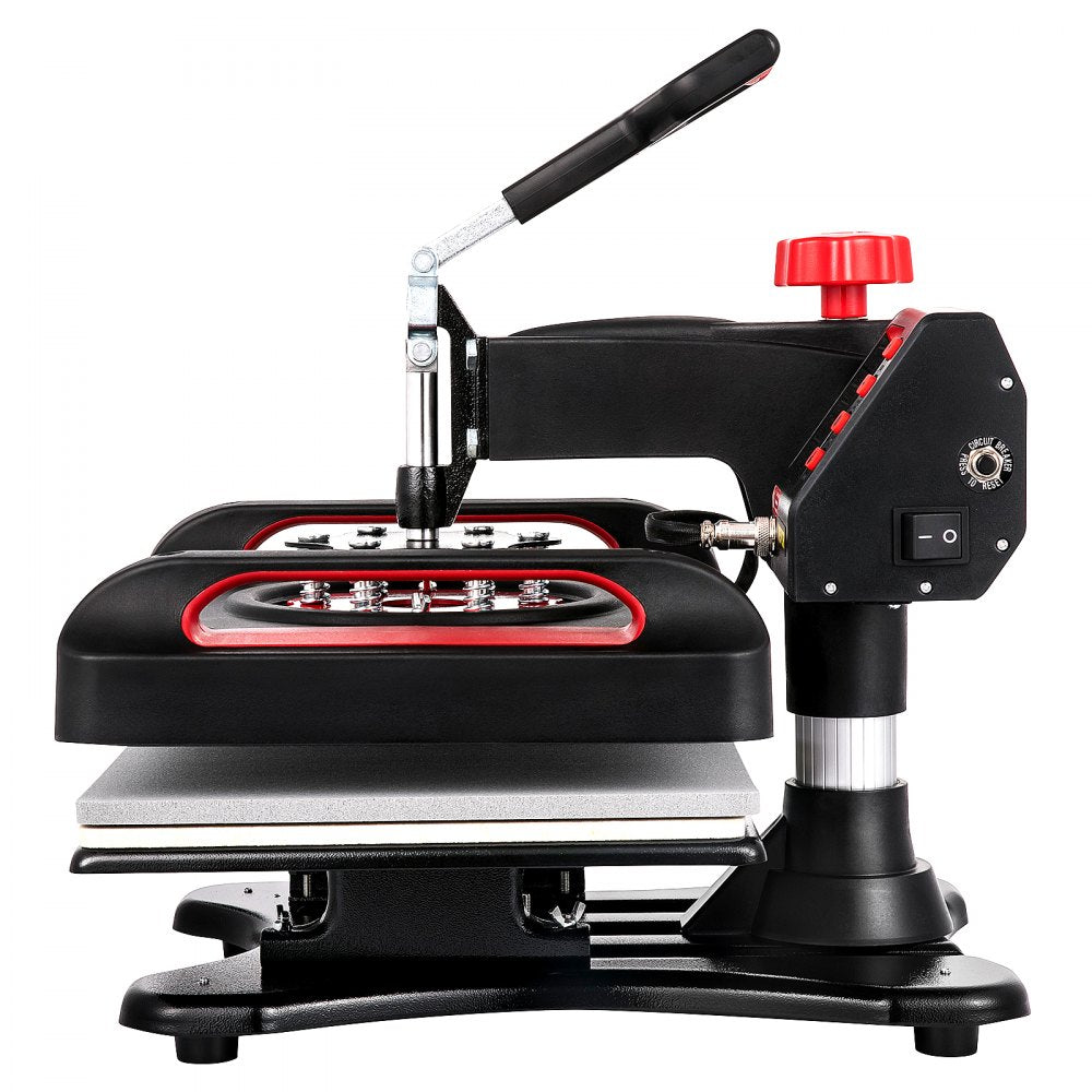 VEVOR Heat Press 15x15, Upgraded Heat Press Machine 5 in 1, Anti-Scald, Fast-Heating, Swing Away Digital Control Multifunction Heat Press for Sublimation Combo for T-Shirt Hat Cap Mug Plate, Red