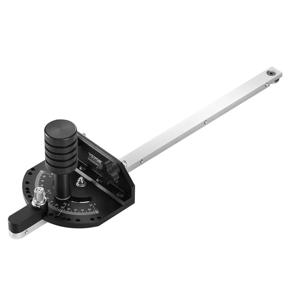 VEVOR Precision Miter Gauge, Standard Slot 3/4'' x 3/8'', Aluminum Alloy Table Saw Miter Gauge with 15 Angle Stops Adjustable Spring Loaded Plunger and Removable Disc, for Woodworking Tool Table Saw