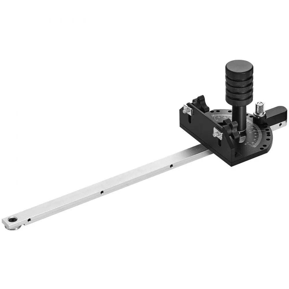 VEVOR Precision Miter Gauge, Standard Slot 3/4'' x 3/8'', Aluminum Alloy Table Saw Miter Gauge with 15 Angle Stops Adjustable Spring Loaded Plunger and Removable Disc, for Woodworking Tool Table Saw