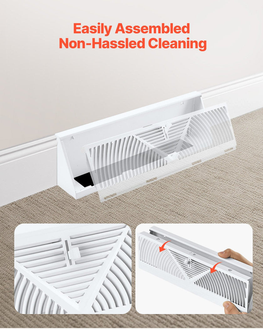 VEVOR Floor Registers 15-Inch 10-Pack Floor Vents for HVAC Baseboard Vents White
