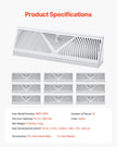 VEVOR Floor Registers 15-Inch 10-Pack Floor Vents for HVAC Baseboard Vents White