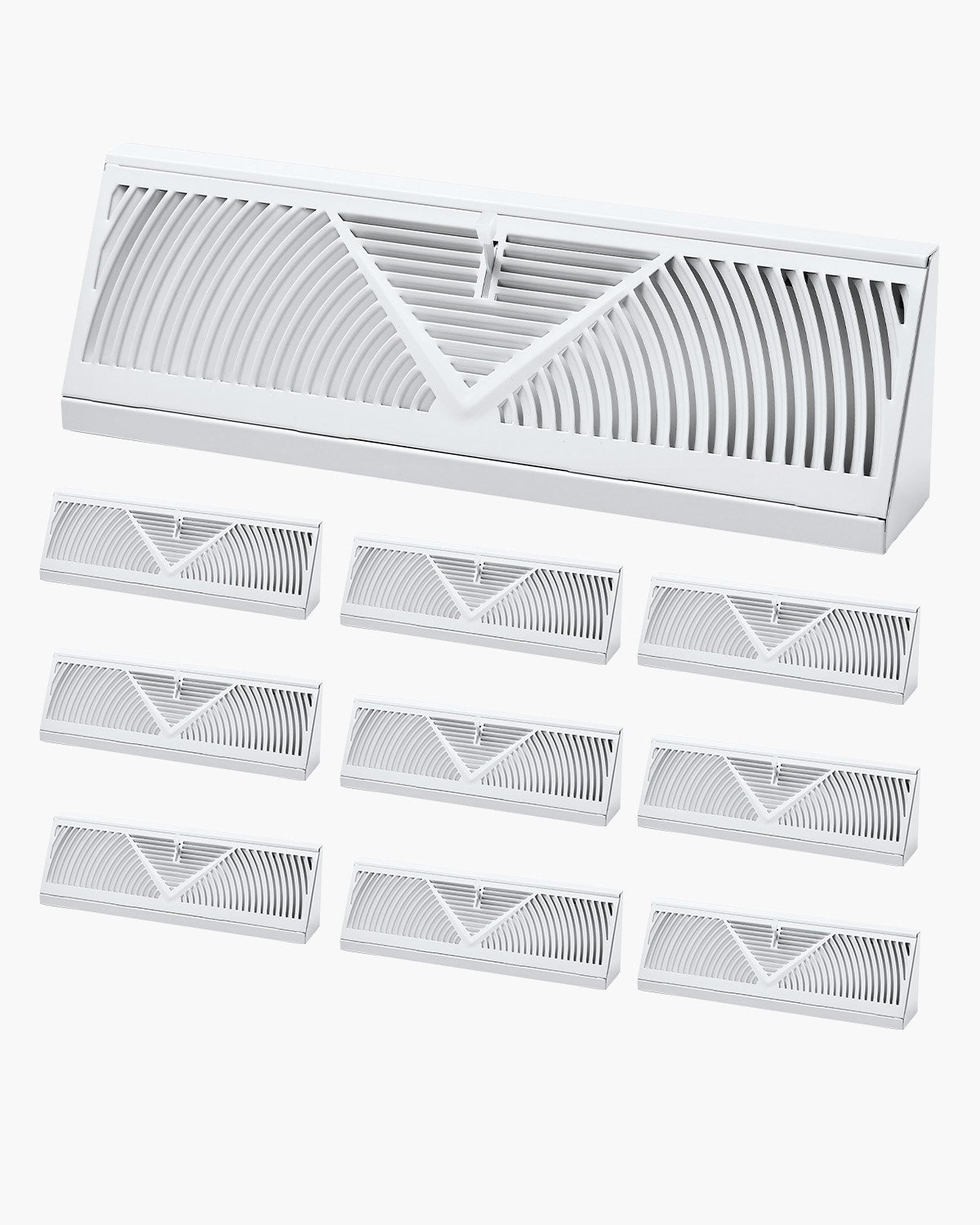 VEVOR Floor Registers 15-Inch 10-Pack Floor Vents for HVAC Baseboard Vents White