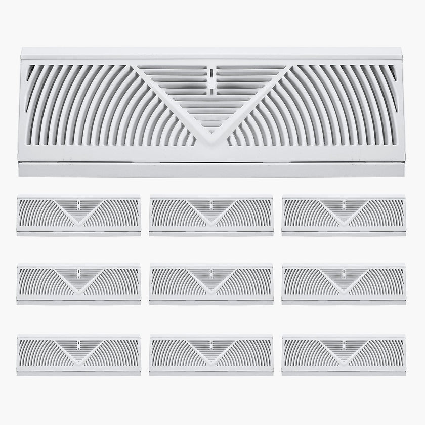 VEVOR Floor Registers 15-Inch 10-Pack Floor Vents for HVAC Baseboard Vents White