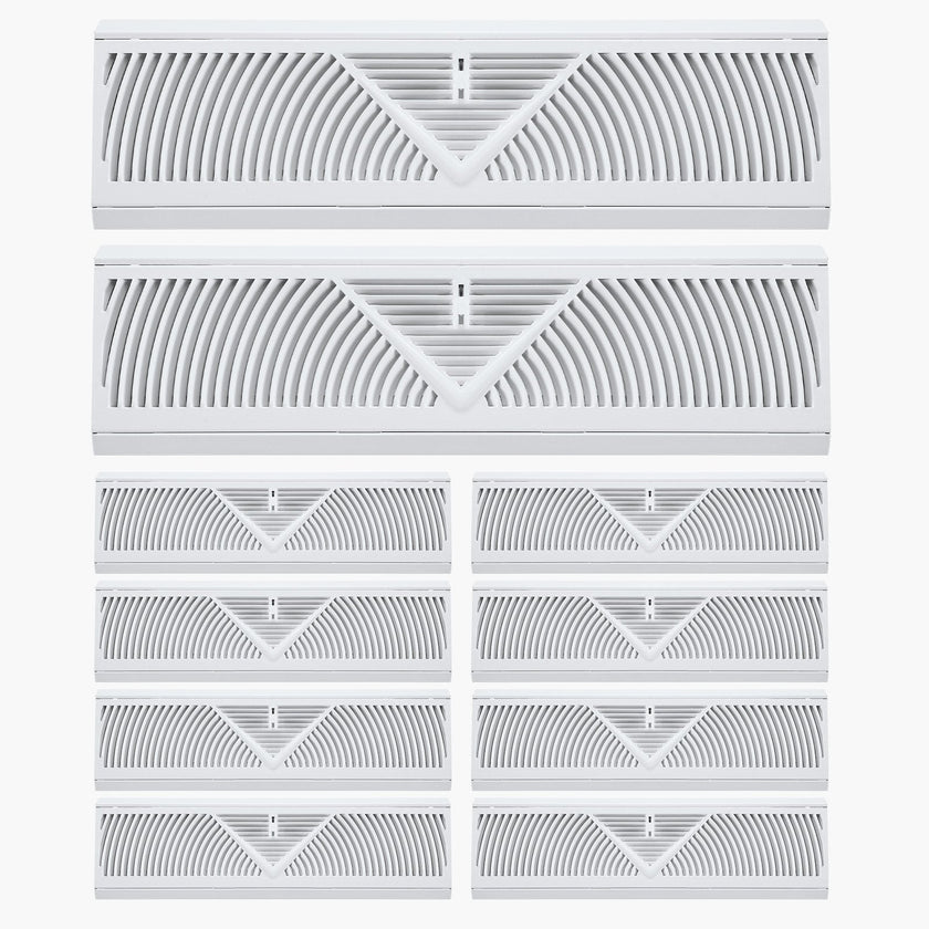 VEVOR Floor Registers 18-Inch 10-Pack Floor Vents for HVAC Baseboard Vents White