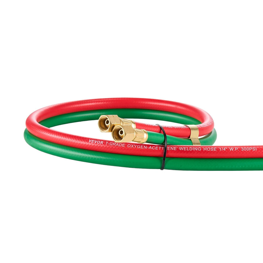 VEVOR Oxygen Acetylene Hose 1/4-Inch x 15FT Oxy Acetylene Hose 300PSI T Grade