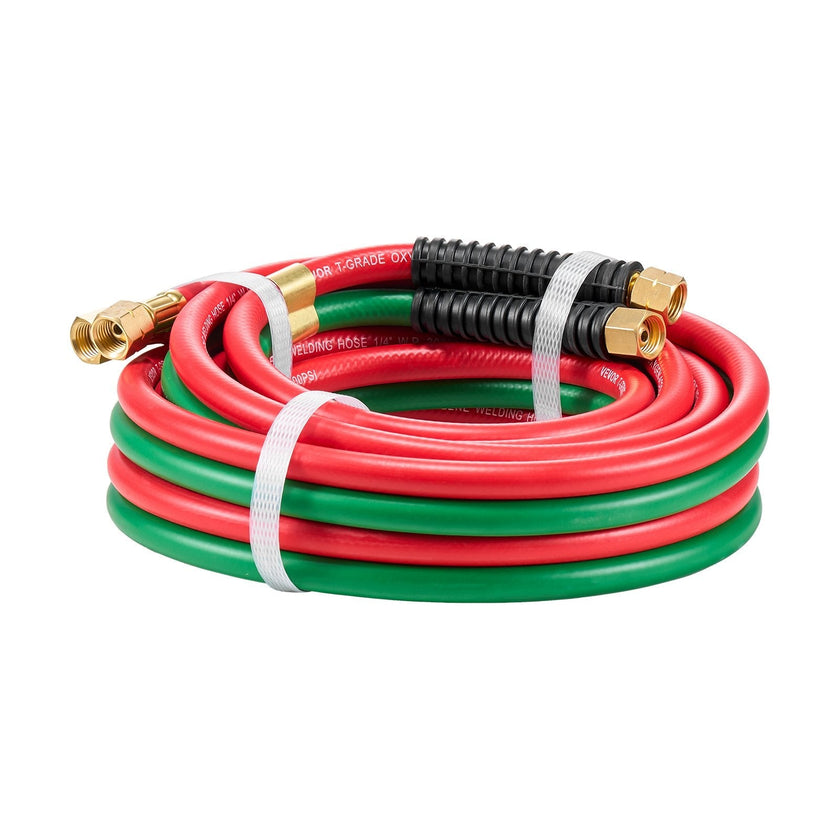 VEVOR Oxygen Acetylene Hose 1/4-Inch x 15FT Oxy Acetylene Hose 300PSI T Grade
