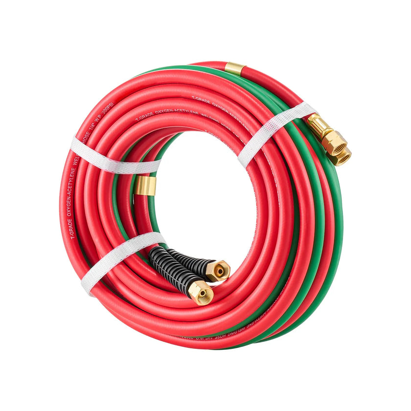 VEVOR Oxygen Acetylene Hose 1/4-Inch x 25FT Oxy Acetylene Hose 300PSI T Grade