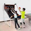 VEVOR Foldable Basketball Arcade Game, 2 Player Indoor Basketball Game, Home Dual Shot Sport with 5 Balls, 8 Game Modes, Electronic Scoreboard, and Inflation Pump, for Kids, Adults (Black & White)