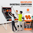 VEVOR Foldable Basketball Arcade Game, 2 Player Indoor Basketball Game, Home Dual Shot Sport with 4 Balls, 8 Game Modes, Electronic Scoreboard, and Inflation Pump, for Kids, Adults (Black & White)