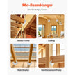 VEVOR Hurricane Ties for Rafters Inner Size 5.31x1.57x2.48 in/135x40x63 mm 25Pcs