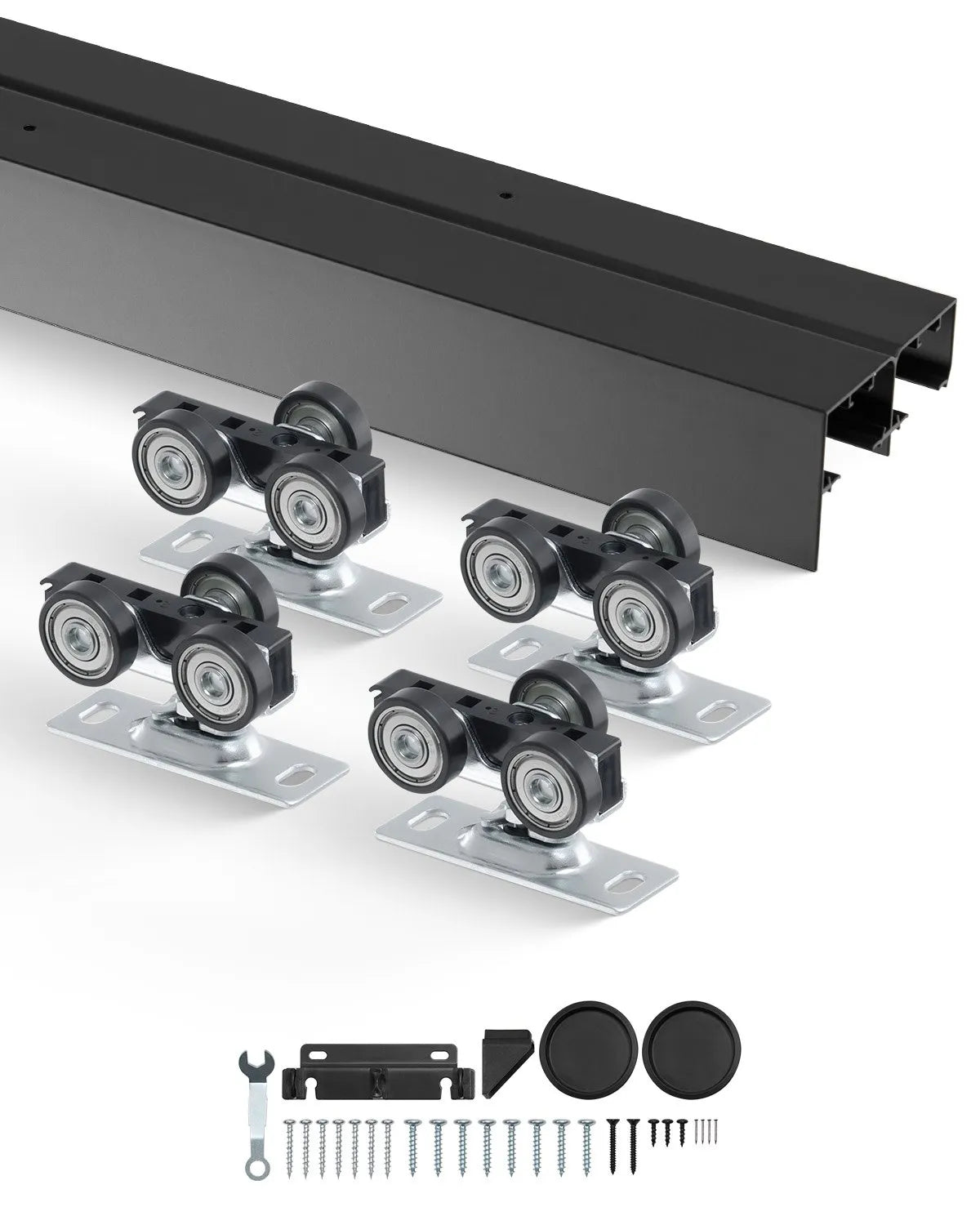 VEVOR Bypass Door Hardware 4ft Bypass Closet Door Track Kit for 2 Door System