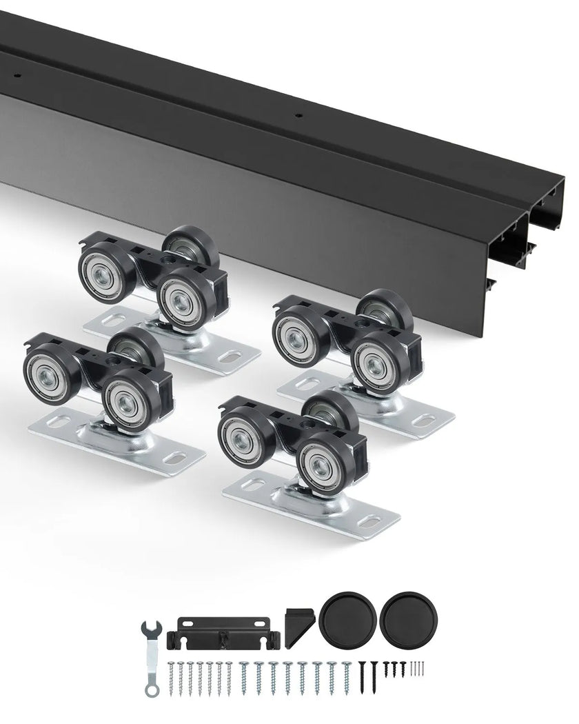 VEVOR Bypass Door Hardware 4ft Bypass Closet Door Track Kit for 2 Door System