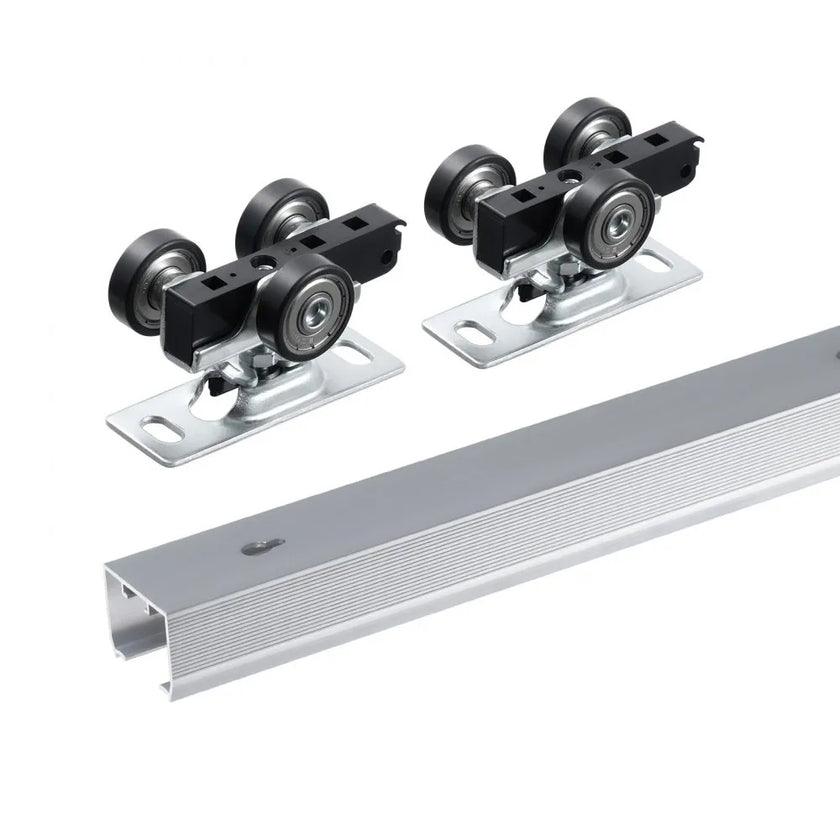 VEVOR Pocket Door Track Kit 6 ft Heavy Duty Pocket Door Hardware Kit 3 Wheels