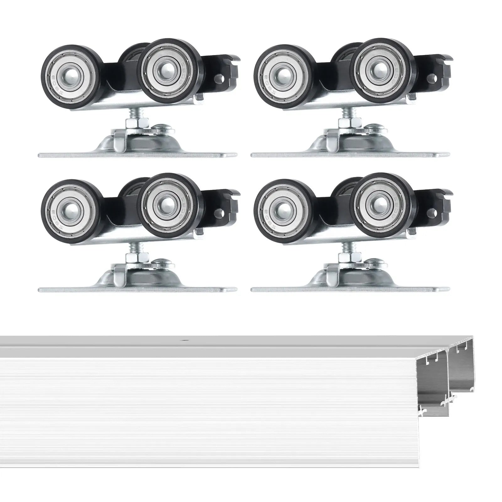 VEVOR Bypass Door Hardware 6ft Bypass Closet Door Track Kit for 2 Door System