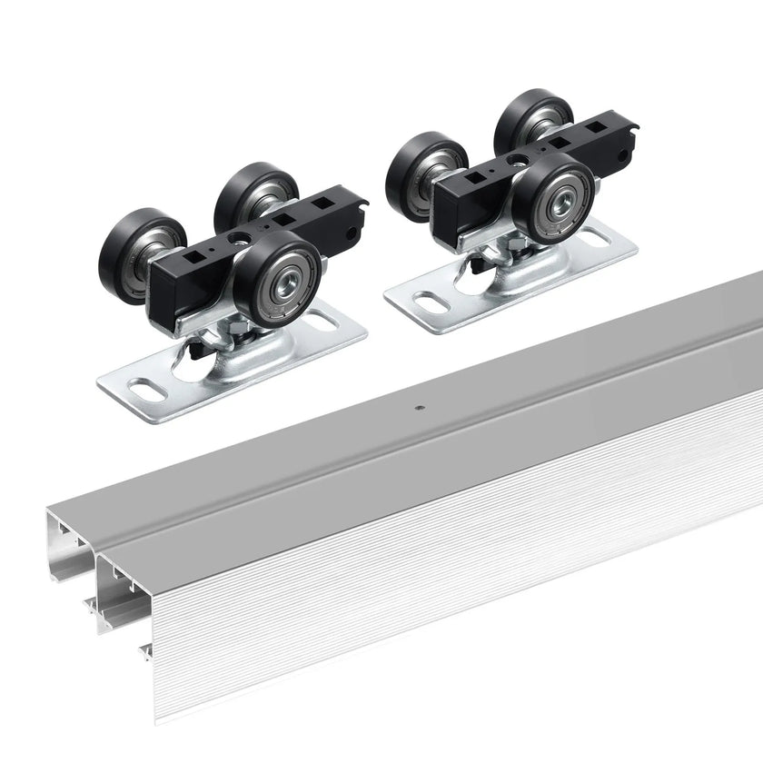 VEVOR Bypass Door Hardware 6ft Bypass Closet Door Track Kit for 2 Door System