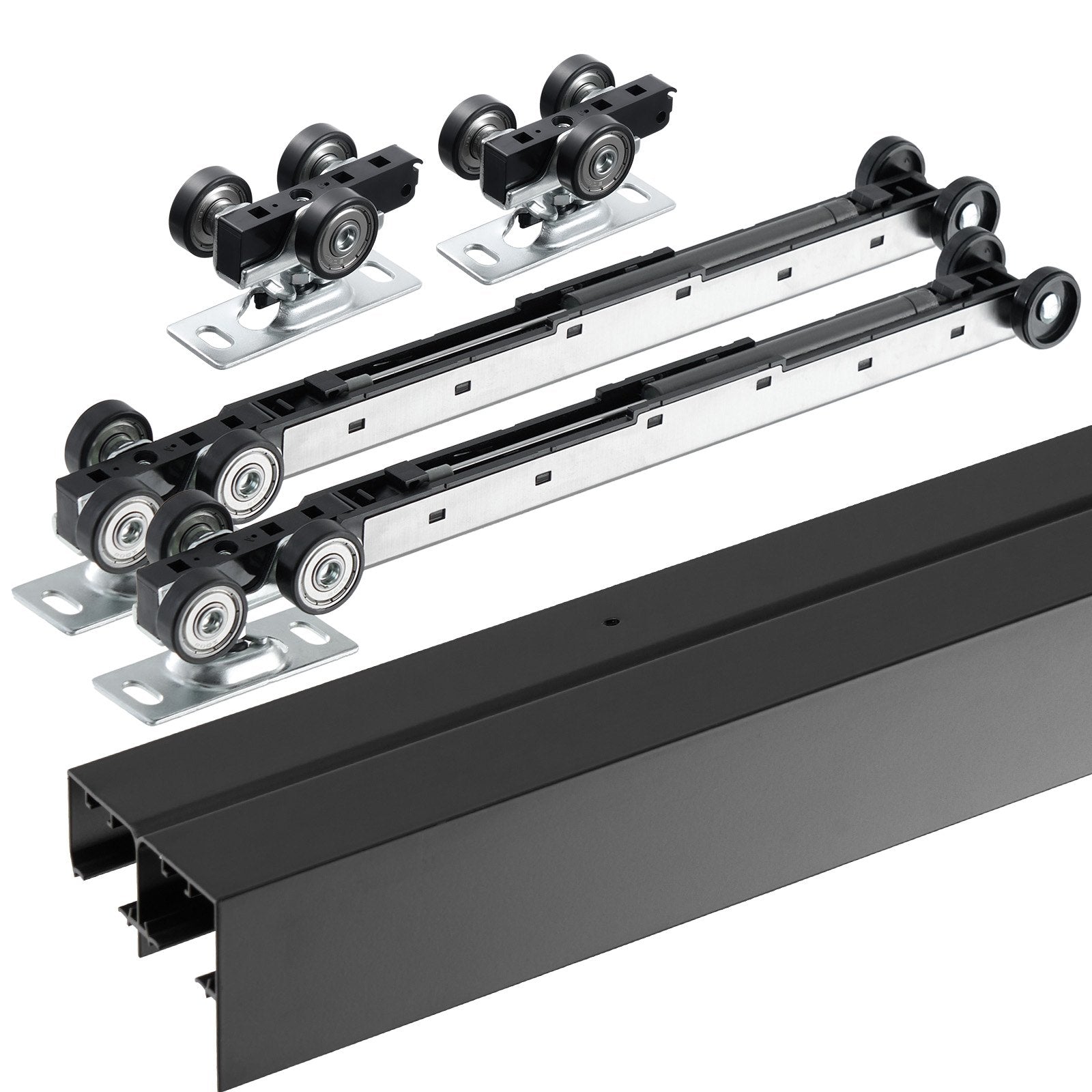 VEVOR Bypass Door Hardware 8ft Bypass Closet Door Track Kit for 2 Door System