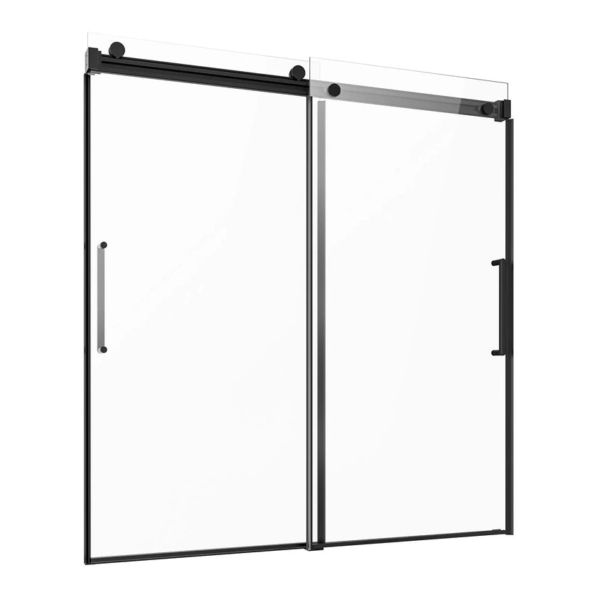 VEVOR Frameless Sliding Bathtub Door 56-60 in.W x 60 in.H Frameless Shower Door