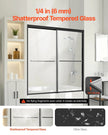 VEVOR Bathtub Shower Door 50-60 in. W x 60 in. H Semi-Frameless Bypass Tub Door