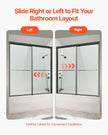 VEVOR Bathtub Shower Door 50-60 in. W x 60 in. H Semi-Frameless Bypass Tub Door