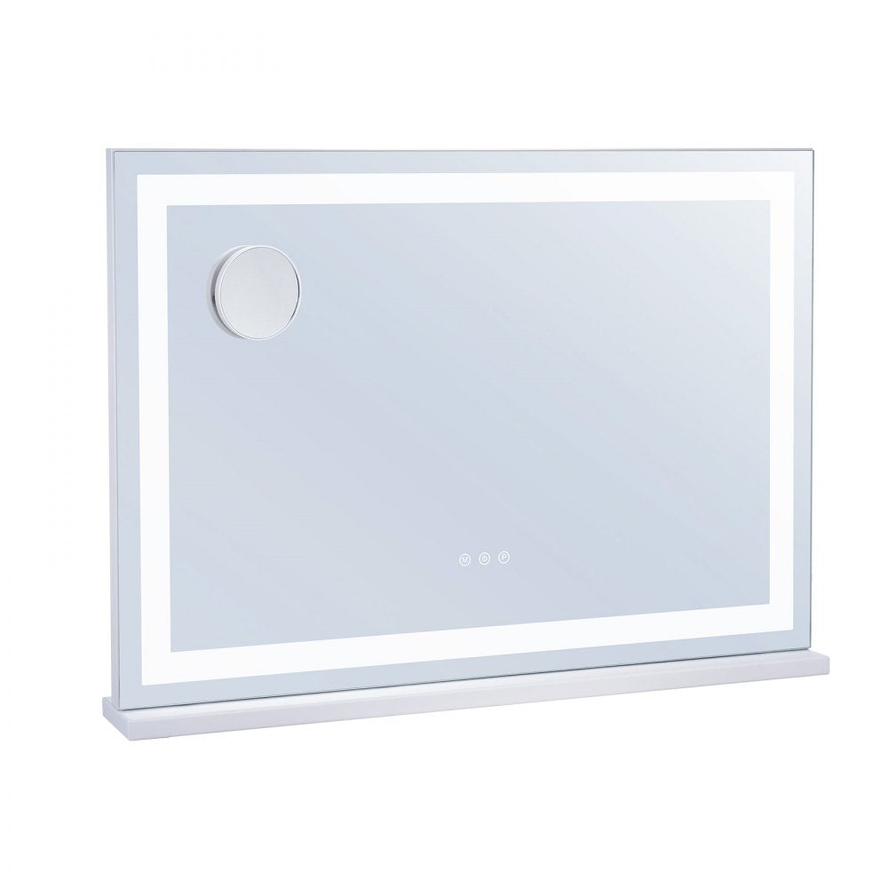 VEVOR Lighted Makeup Mirror 3 Color Vanity w/ USB Desktop Wall-mount 31.5x21.7in