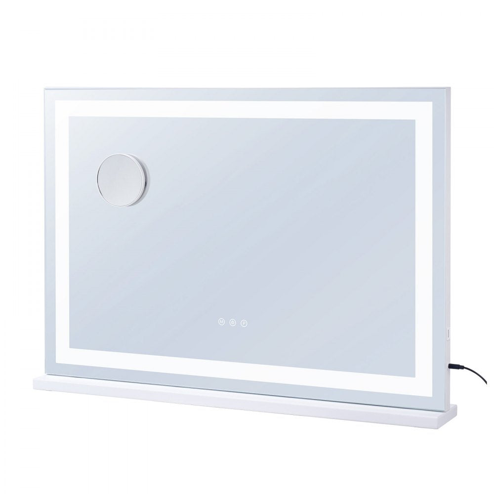 VEVOR Lighted Makeup Mirror 3 Color Vanity w/ USB Desktop Wall-mount 31.5x21.7in