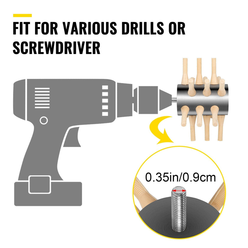 VEVOR Chicken Plucker Drill Attachment, Stainless Steel Drill Chicken Plucker, 18 Fingers Chicken Feather Plucker Machine, 0.4 Inches Shank Poultry Defeathering Machine For Small Chicken Quail Pigeon