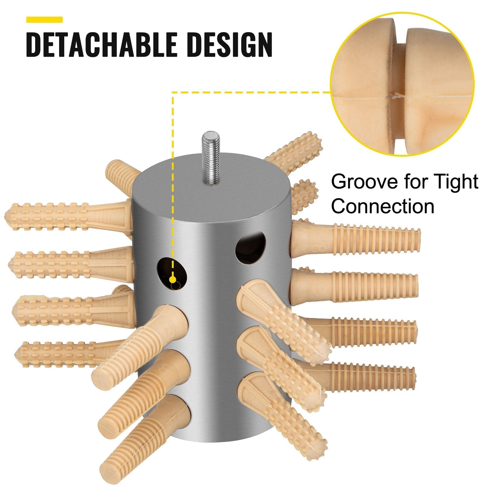VEVOR Chicken Plucker Drill Attachment, Stainless Steel Drill Chicken Plucker, 24 Fingers Chicken Feather Plucker Machine, 0.4 Inches Shank Poultry Defeathering Machine for Broiler Goose Duck Turkey