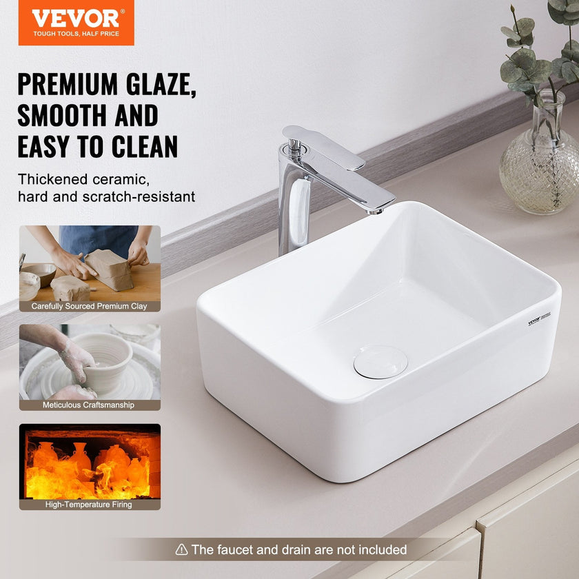 VEVOR Modern Ceramic Vessel Sink 16