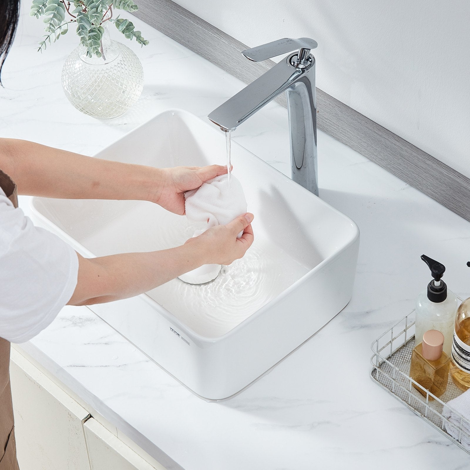 VEVOR Modern Ceramic Vessel Sink 16