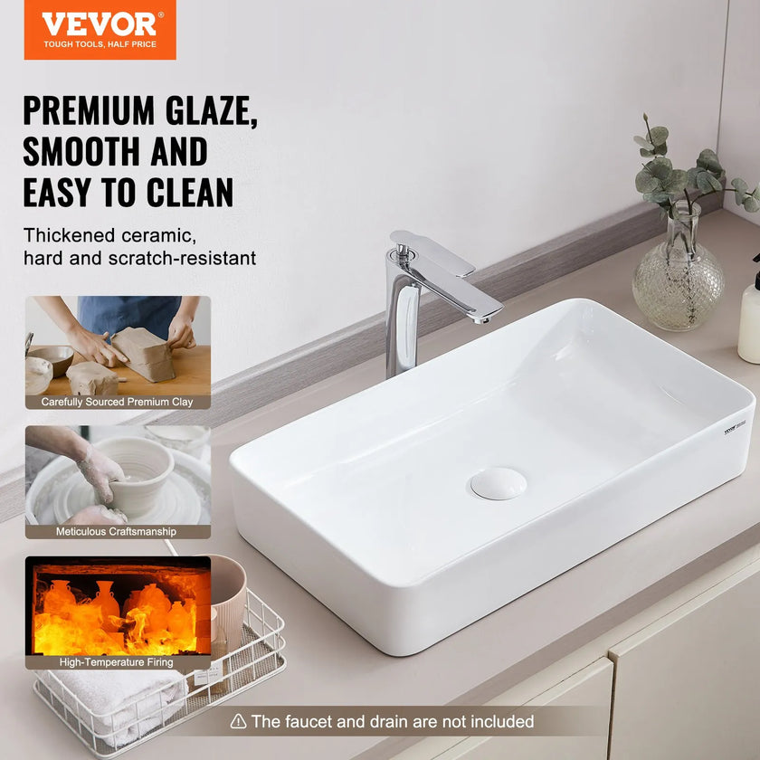 VEVOR Modern Ceramic Vessel Sink 24