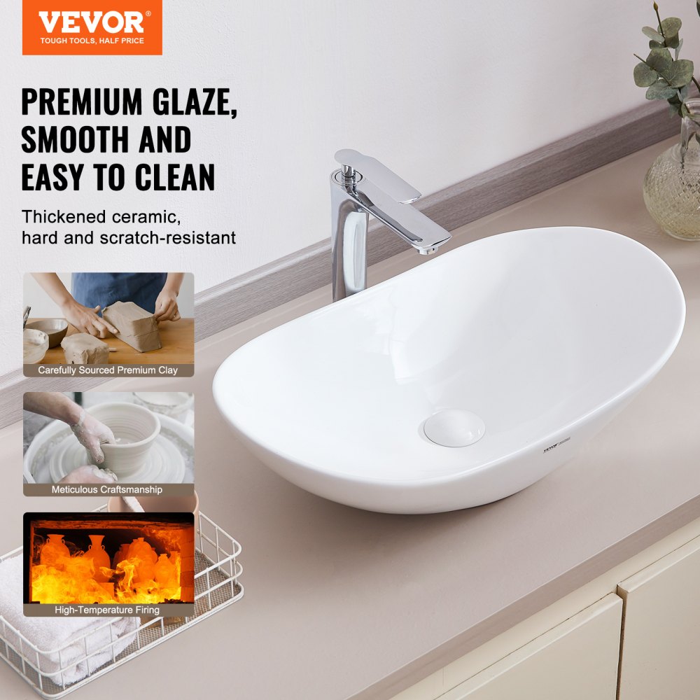 VEVOR Modern Ceramic Vessel Sink 23.3