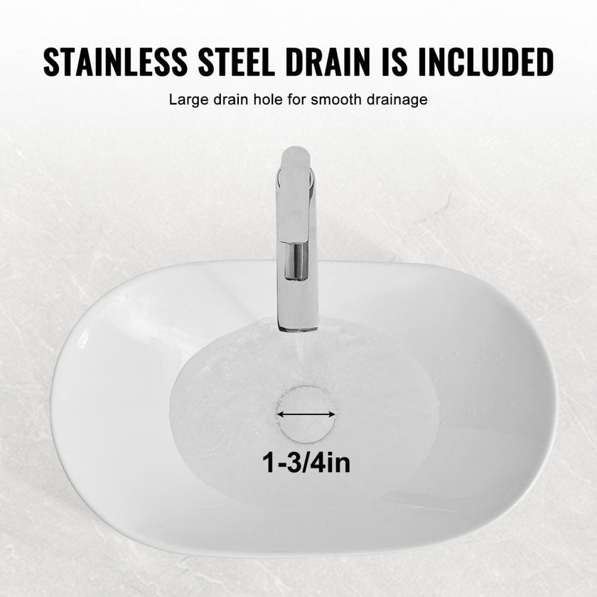 VEVOR Modern Ceramic Vessel Sink 23.3