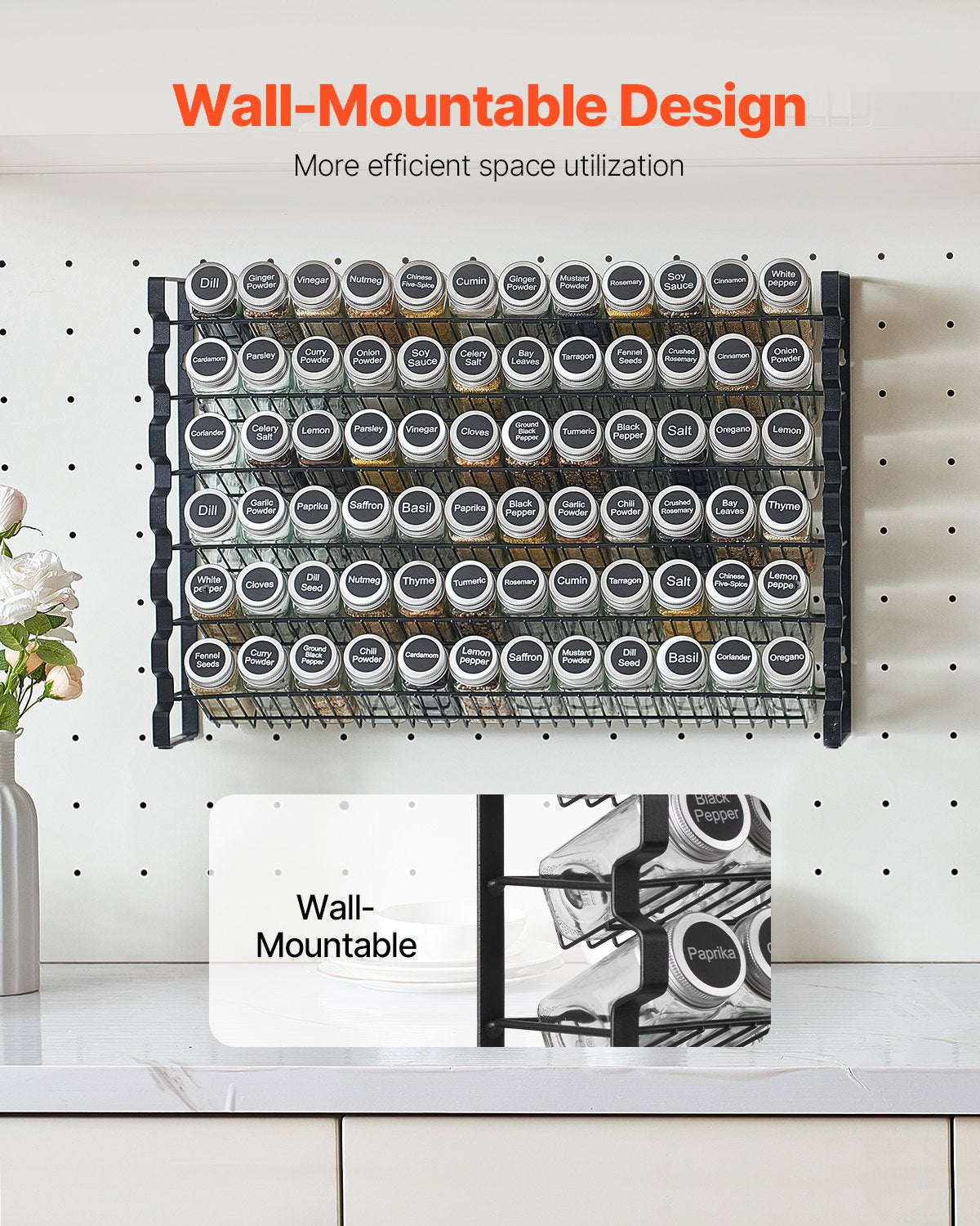 VEVOR Spice Rack Organizer for Cabinet Kitchen Seasoning Organizer  23x16 in